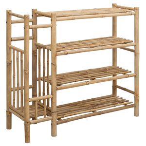 vidaXL Sko Hylle 88 x 27 x 80 cm Bambus Naturlig