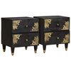 vidaXL Nattbordskap 2 stk. Svart 40 x 33 x 46 cm Massiv mango tre