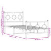 vidaXL Sengeramme i metall med hode- og fotgavl svart 90x190 cm