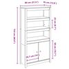 vidaXL Highboard hvit 80x35x154 cm heltre furu