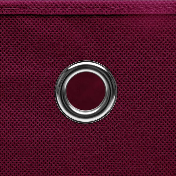 vidaXL Oppbevaringsbokser 10 stk uvevd stoff 28x28x28 cm mørkerød