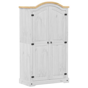 vidaXL Garderobe Corona hvit 102x52x186 cm heltre furu