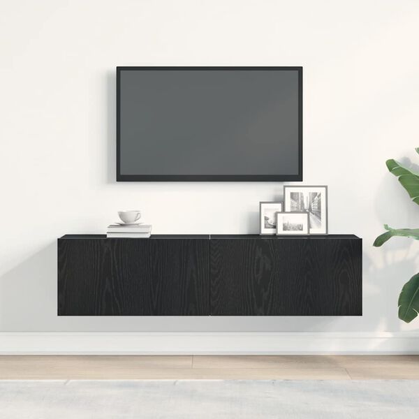 vidaXL TV-benk svart eik 120x30x30,5 cm konstruert tre
