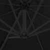 vidaXL Hengende hageparasoll med stålstang svart 300 cm