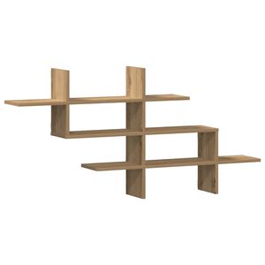 vidaXL Vegghylle artisan eik 124,5x18x60,5 cm konstruert tre