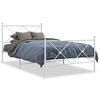 vidaXL Sengeramme i metall med hode- og fotgavl hvit 100x190 cm
