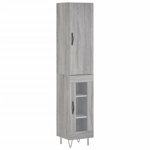 vidaXL Highboard gr&aring; sonoma 34,5x34x180 cm konstruert tre