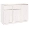 vidaXL Skjenk hvit 110x34x75 cm heltre furu