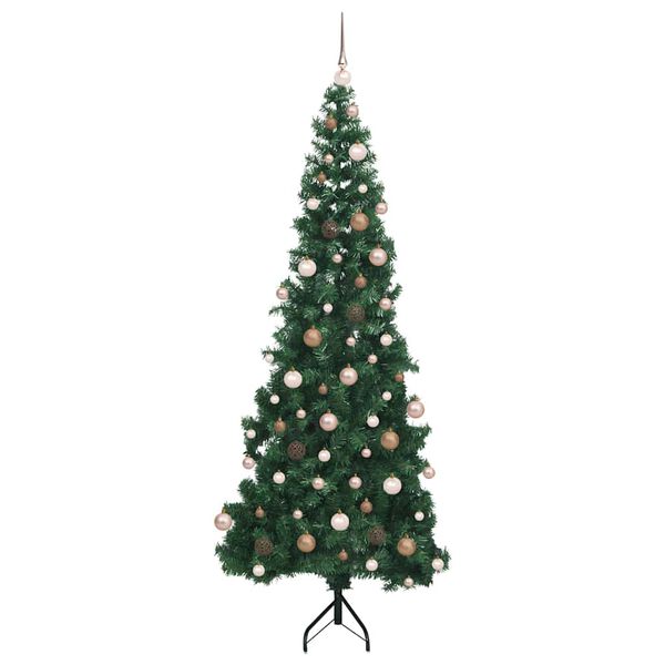 vidaXL Hjørne Kunstig Jul Tre med 300 LED grønn 210 cm PVC og metall