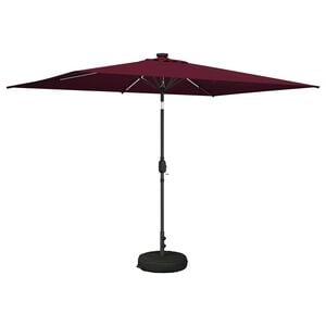 vidaXL Hageparasol med LED-lamper og fot 200 x 300 cm Polyester