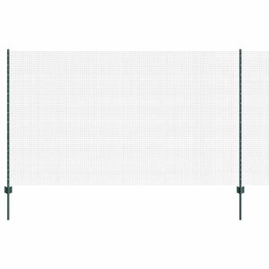 vidaXL Sveiset tr&aring;dgjerde med stolper 10 x 1,4 m PVC-belagt st&aring;l Gr&oslash;nn