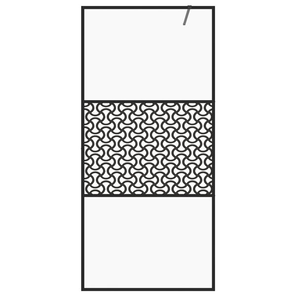 vidaXL Dusjvegg med klart ESG-glass 100x195 cm svart