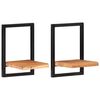 vidaXL Vegghyller 2 stk 25x25x35 cm heltre akasie og st&aring;l