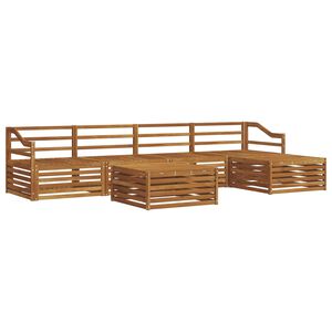 vidaXL Utend&oslash;rs sofa-sett 6 stk. Naturlig Solid akasietre