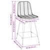 vidaXL Barstol 2 pcs Naturlig 44,5 x 54,5 x 97,5 cm Rattan og Jern