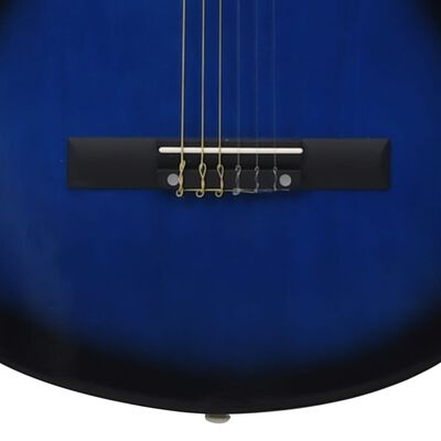 vidaXL Klassisk gitar for nybegynnere med veske blå 4/4 39"