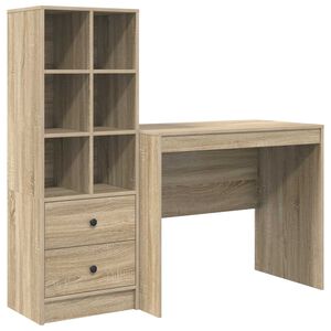 vidaXL Skrivebord Sonoma eik 135,5 x 50 x 127 cm 2 stk.