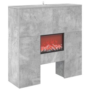 vidaXL Elektrisk peis Betong 75 x 24,5 x 75 cm Konstruert tre