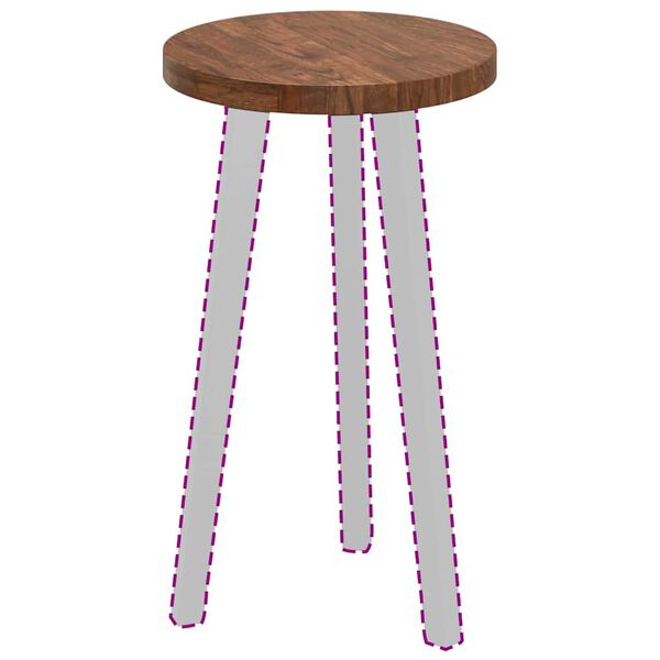 vidaXL Bordplate Mørkebrun Ø 30 x 2.5 cm Solid eik