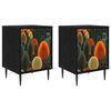 vidaXL Nattbordskap ZAANDAM 2 stk. Svart eik 36 x 33 x 51 cm