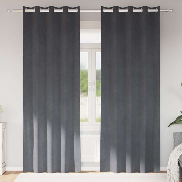 vidaXL Blendingsgardiner 2 pcs Lysegr&aring; 140 x 245 cm Fl&oslash;yel