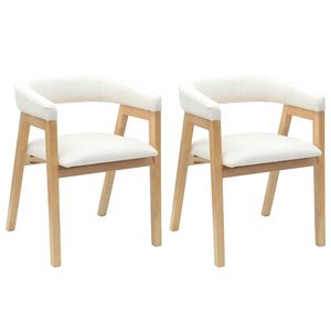 vidaXL Spisestoler 2 stk. Solid Gummitre Naturlig 54 x 57 x 73 cm