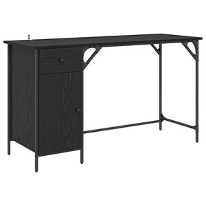 vidaXL Databord Svart Eik 131 x 48 x 75 cm Konstruert tre