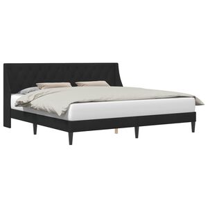 vidaXL Sengestamme med hodegjerde Svart 180 x 200 cm Fl&oslash;yel