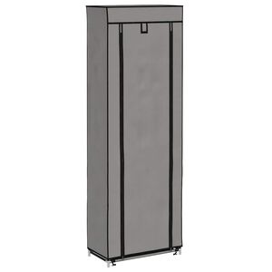 vidaXL Skoskap med trekk gr&aring; 57x29x162 cm stoff