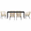 vidaXL Hage Spisegruppe 7 pcs Brun polyrotting