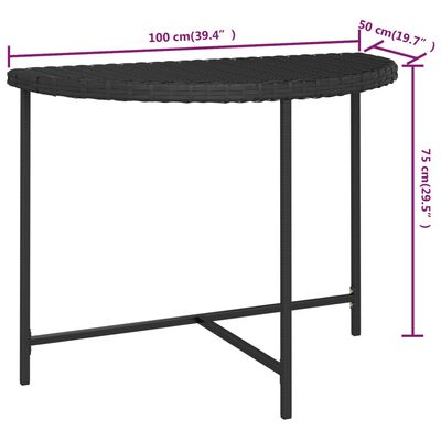 vidaXL Hagebord svart 100x50x75 cm polyrotting