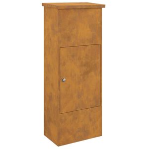 vidaXL Pakkeinnkast med lagring Rusten 44,5 x 29 x 110,5 cm Cortenst&aring;l