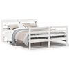 vidaXL Sengeramme med hodegavl hvit 140x200 cm heltre furu