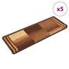 vidaXL Selvklebende trappematter 5 stk 65x21x4 cm brun