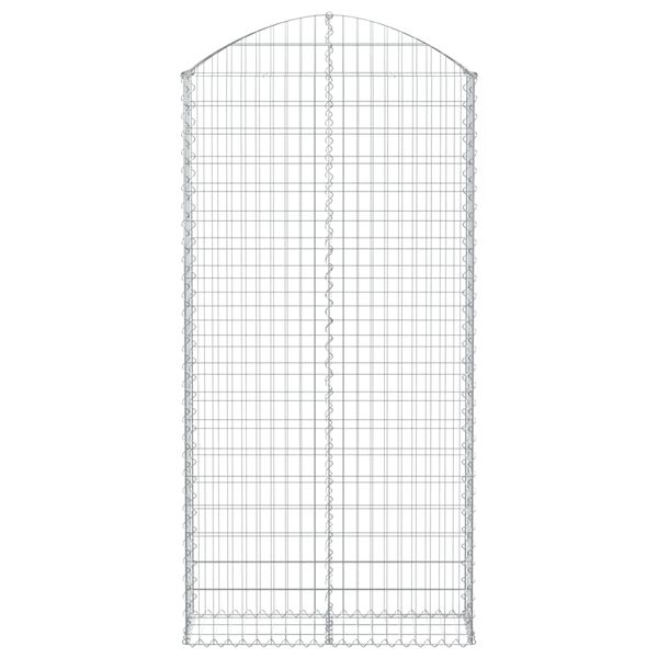 vidaXL Gabionkurv buet 100x30x200/220 cm galvanisert jern