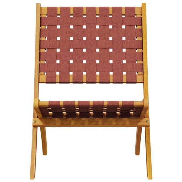 vidaXL Sammenleggbare hagestoler 2 stk r&oslash;d heltre akasie og stoff