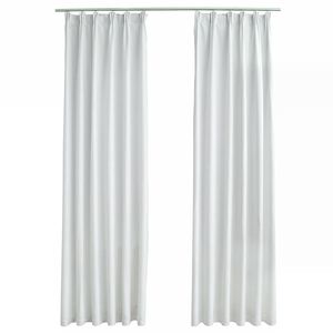 vidaXL Lystette gardiner med kroker 2 stk offwhite 140x175 cm