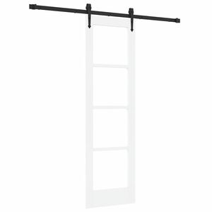 vidaXL Skyved&oslash;r Hvit 61 x 198,5 cm Massivt furutre og glass