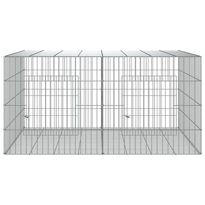 vidaXL Kaninbur med 2 paneler 110x79x54 cm galvanisert jern