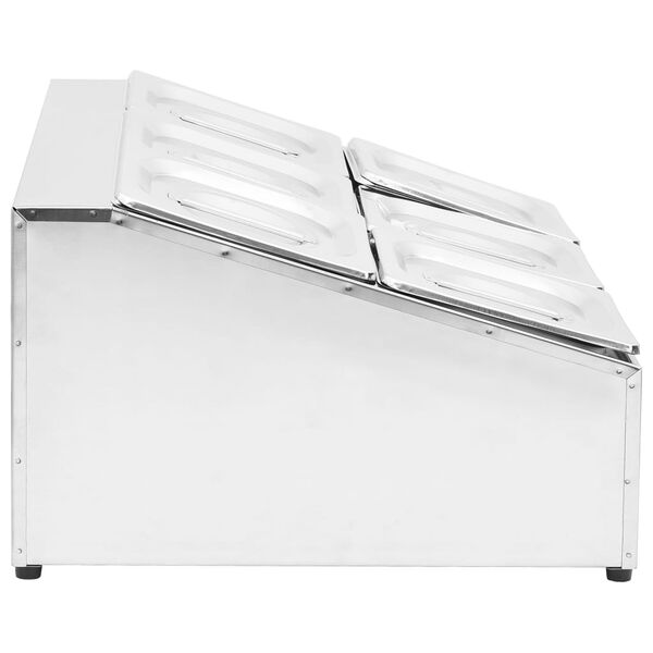 vidaXL GN-beholder med 6 GN 1/6 beholdere rustfritt stål