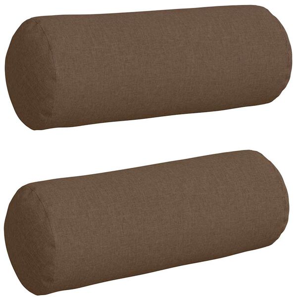 vidaXL Bolster puter 2 pcs Brun Ø 25 x 70 cm stoff