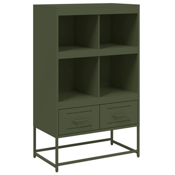 vidaXL Highboard olivengr&oslash;nn 68x39x111,5 cm st&aring;l