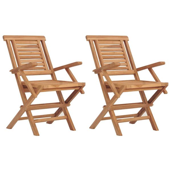 vidaXL Klappstoler 2 stk 56x63x90 cm heltre teak