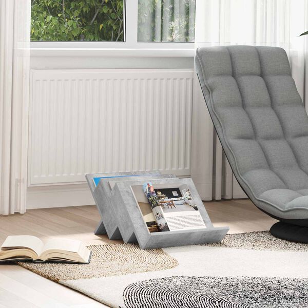 vidaXL Magasinreol Betonggr&aring; 53 x 40 x 28.5 cm Konstruert tre