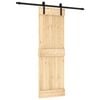 vidaXL Skyved&oslash;r Naturlig og svart 70 x 210 cm Massiv Furu Tre