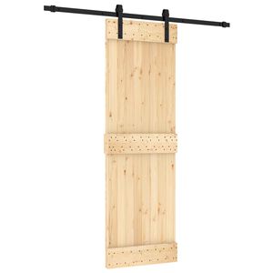 vidaXL Skyved&oslash;r Naturlig og svart 70 x 210 cm Massiv Furu Tre