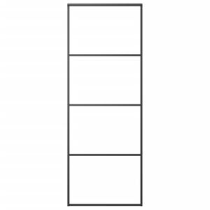 vidaXL Skyvedør aluminium og ESG-glass 76x205 cm svart