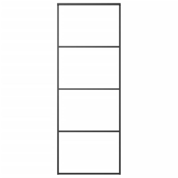 vidaXL Skyvedør aluminium og ESG-glass 76x205 cm svart