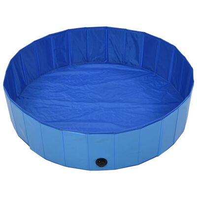 vidaXL Sammenleggbart hundebasseng blå 120x30 cm PVC