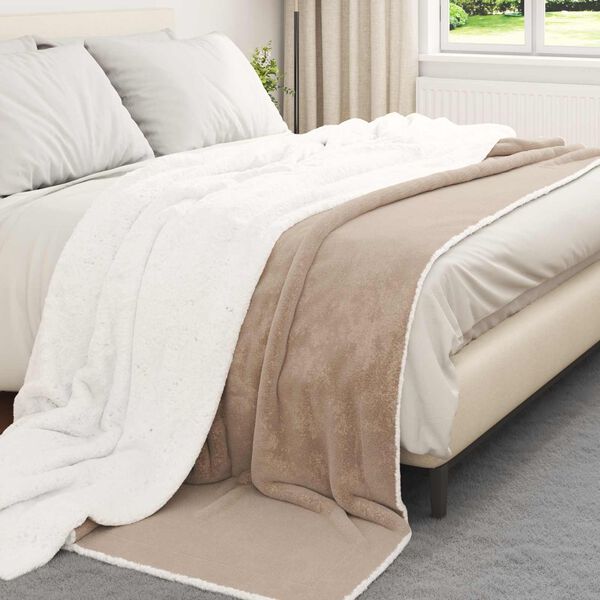vidaXL Kastteppe Kamel 220 x 240 cm Fleece